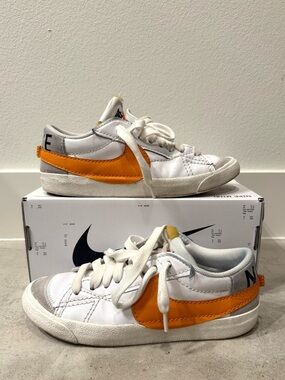 Nike Blazer Low ‘77 Jumbo Men’s White/Orange Sneakers MENS 9